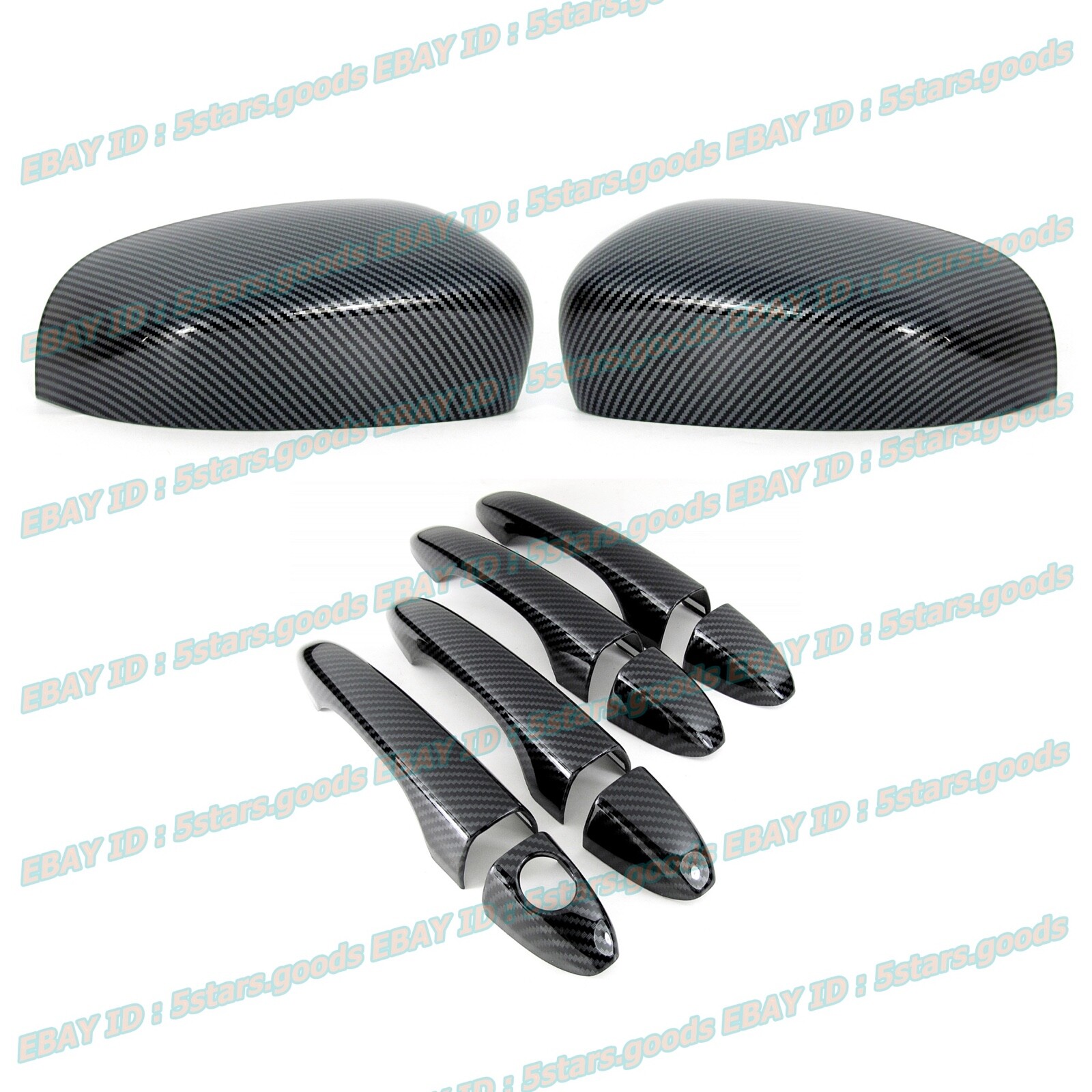 Carbon Fiber Cover Trim For 20142023 Jeep Cherokee Side Mirror + Door