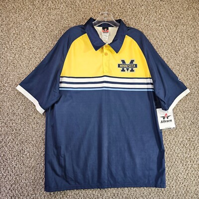 Alleson Athletic Minnesota Wolverines Shirt Mens Large Short Sleeve Polo NEW