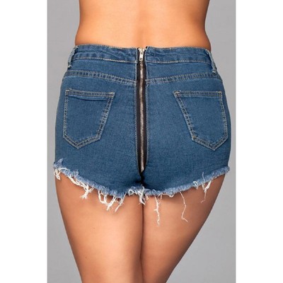 pantaloncini con cerniera dietro