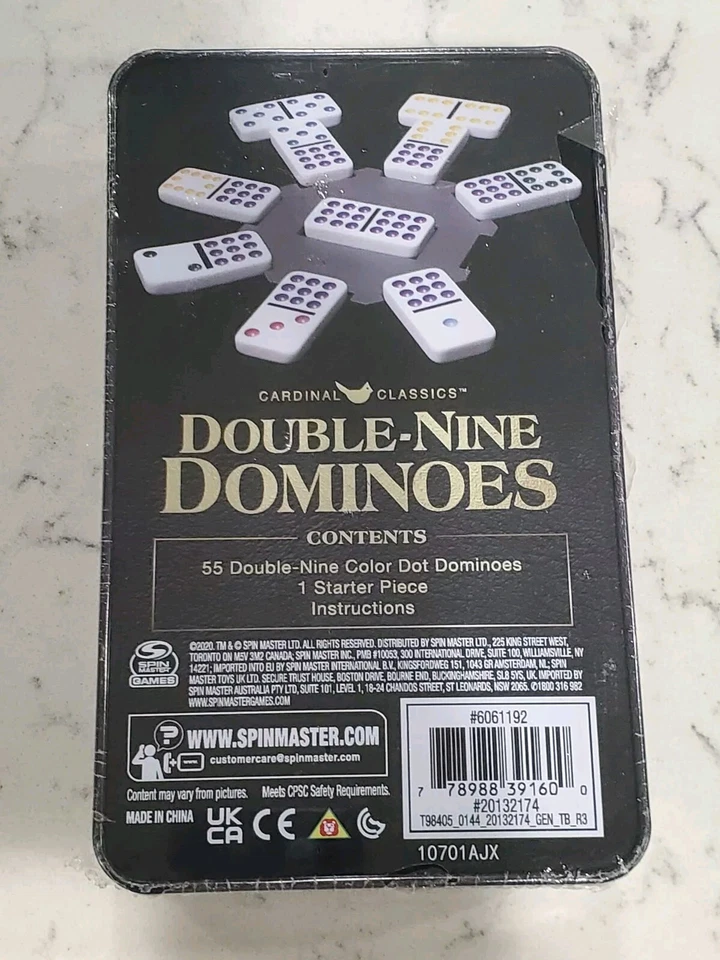 Cardinal Classics Double- Nine Dominoes Game w/ 55 Dominoes & Sealed Tin Box - Image 2 of 2