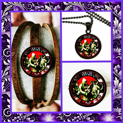 ARCH ENEMY EXCLUSIVE ALBUM COVER SET OF THREE BRACELET NECKLACE PIN