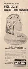 1959 Anacin Pain Reliever PRINT AD Vicious Cycle - Tension Headaches VTG 1950s