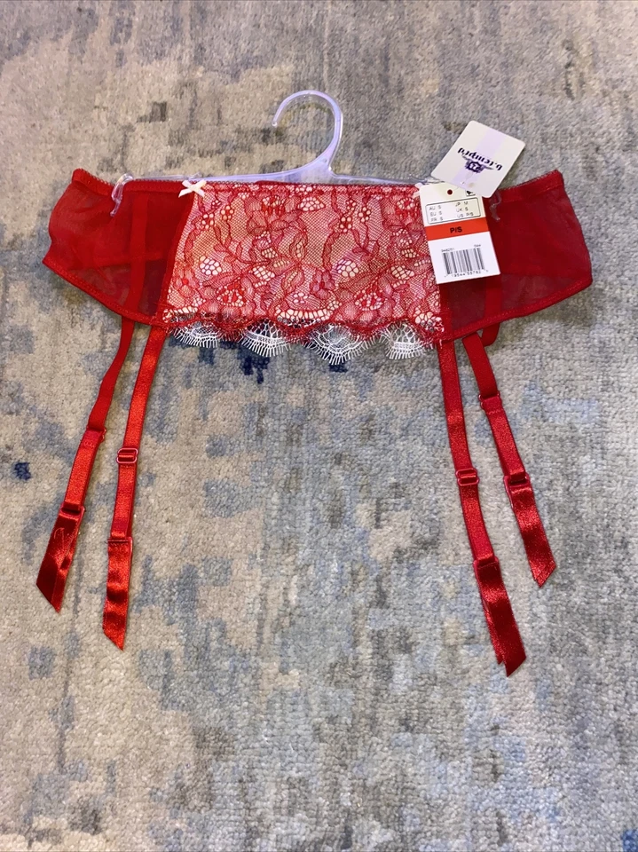 Cinturón Liguero Nordstrom Para Mujer b.tempt'd b.Sultry Tango Rojo/Vainilla Hielo Talla S Foto 2 de 4