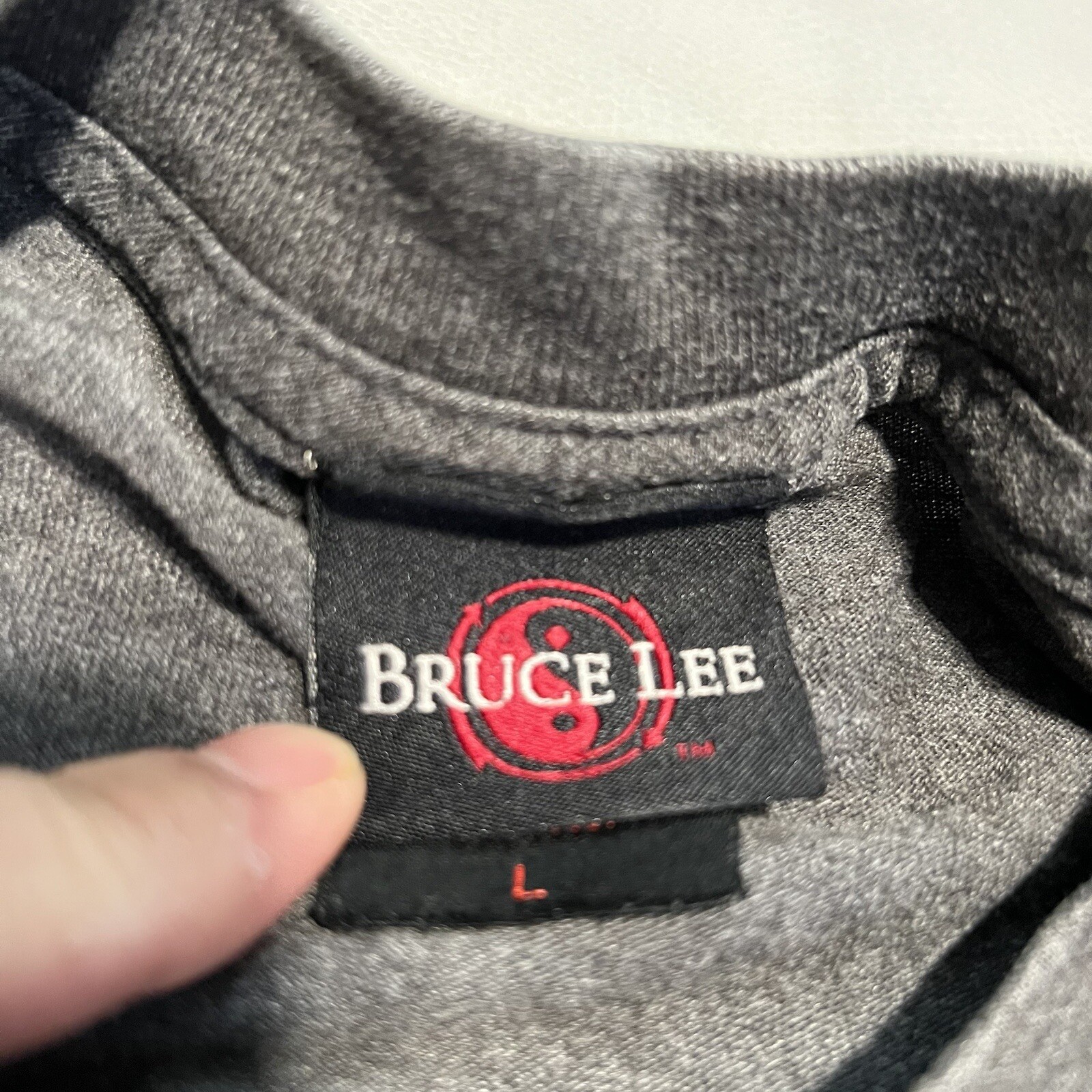 VTG Y2K Bruce Lee Is My Homeboy Grey Kung Fu Martial Art Skater T-Shirt-L-8730 thumbnail 8