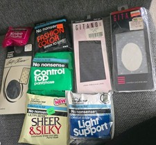 Vintage Old Stock Fashion Nylon Stockings Pantyhose Knee Hi Lot 8 Pkgs