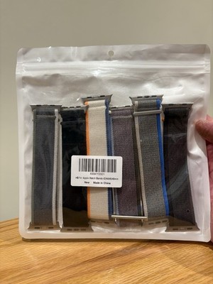 6 Pack Nylon Bands Apple Watch 42/44/45/49 mm Men Women, Sport Breathable