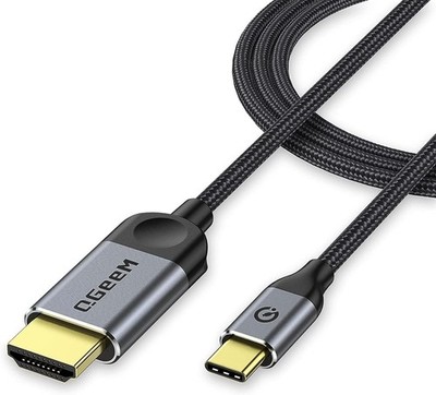 USB C to HDMI Cable Adapter, QGeeM 4ft Braided 4K@60Hz Cable