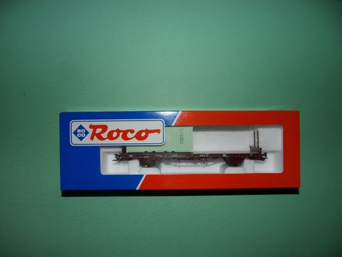 ROCO wagon plat à ranchers court + conteneur CNC 47097 (n°1bis) | Zustand: Occasion