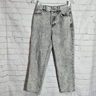 PacSun High Rise Straight Leg Jeans Women's Size 27 Gray Acid Wash Cotton Denim