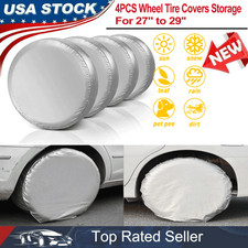 27-29 Waterproof Tire Covers Wheeltyre Rv Trailer Camper Sun Protector 4pcs