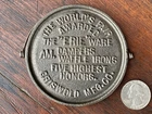 Pre Griswold Erie “World’s Fair” Cast Iron Toy Bailed Griddle