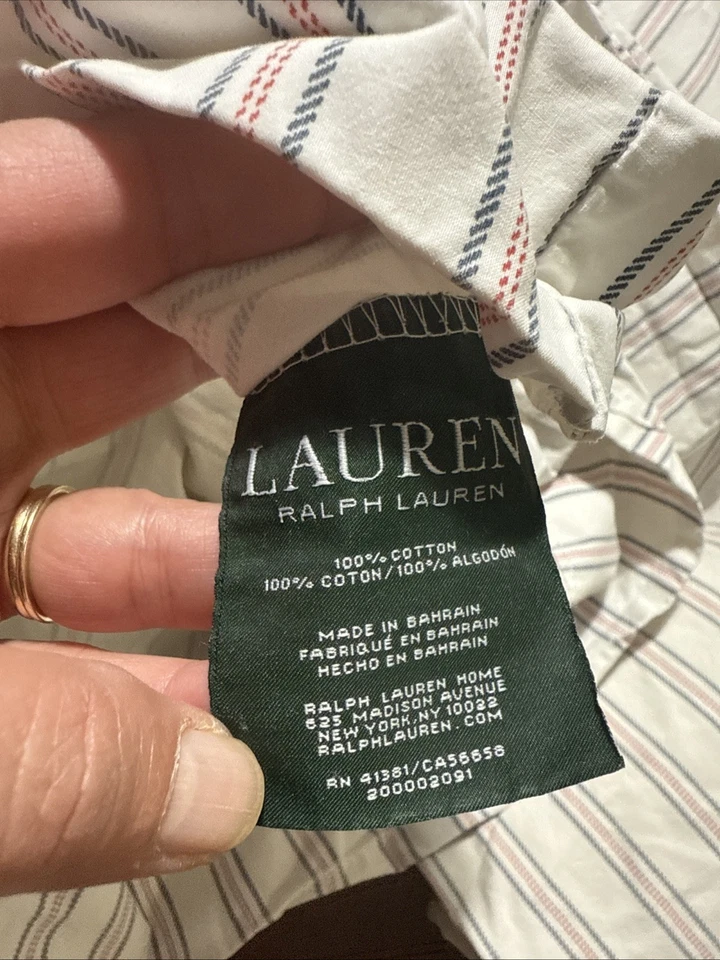 Комплект простыней Ralph Lauren Red & Blue Ticking Stripe AMERICANA Queen хлопок 4 шт. - Изображение 4 из 4