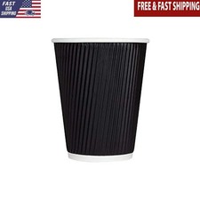 12 oz Ripple Paper Hot Cups Case of 500 Hospitality Events Break Rooms New