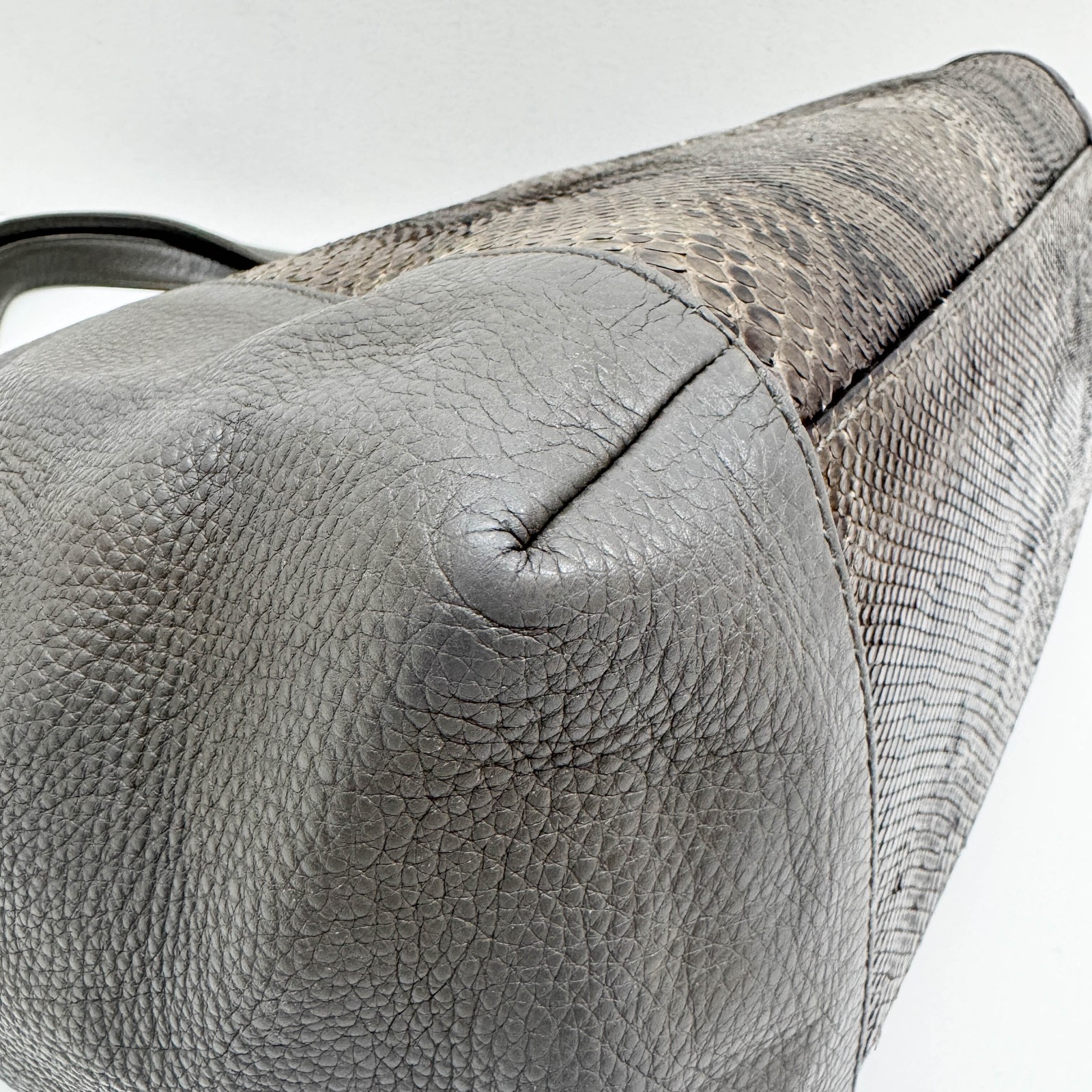 GUCCI Stirrup Brown Python Embossed Leather Shoul… - image 12