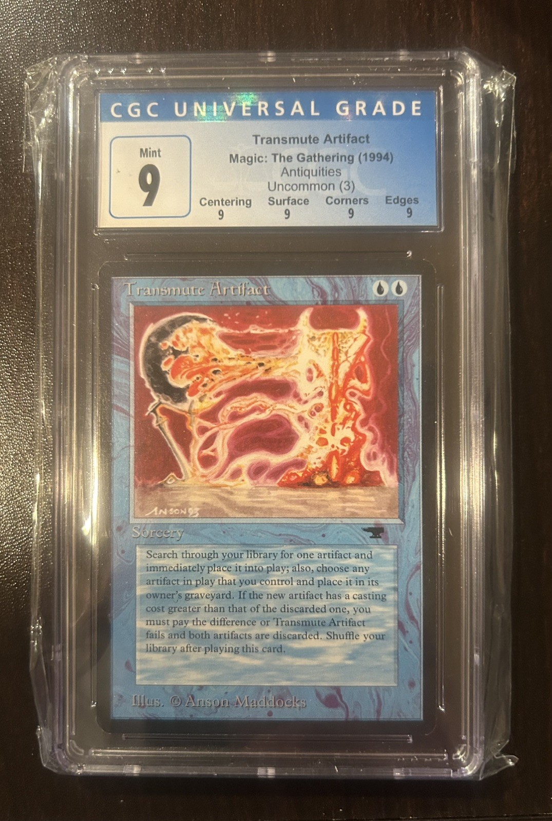 Magic the Gathering Antiquities Transmute Artifact CGC 9 MTG Graded
