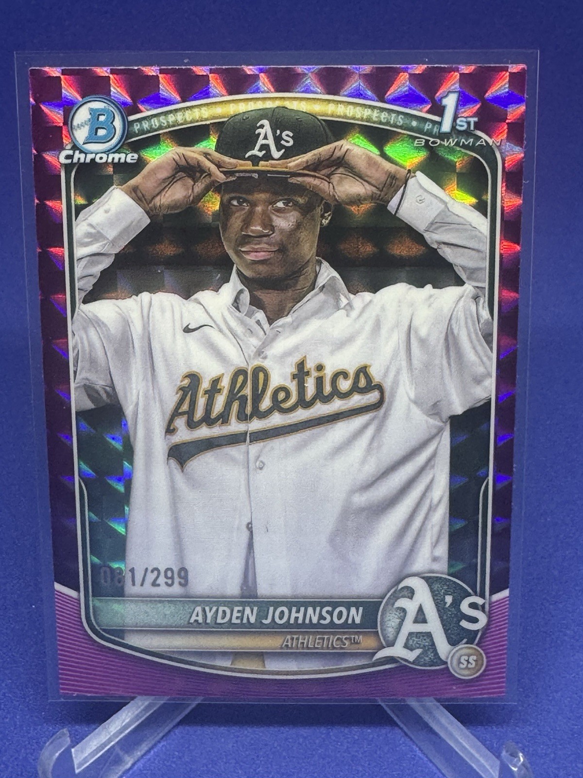 2025 Bowman Chrome Ayden Johnson #BCP-197 Fuchsia Geometric Refractor /299