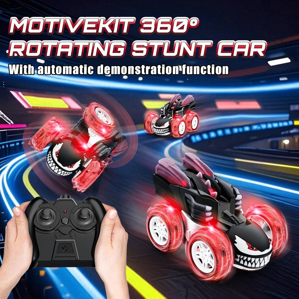 Kids Remote Control Car RC Mini Monster Truck Stunt Cars Indoor Activity Toy UK - Image 3 of 4