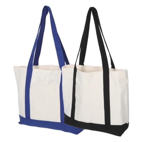 Bolsas de mano grandes de lona con bolsillo plegables ligeras de almacenamiento de viaje 2 piezas