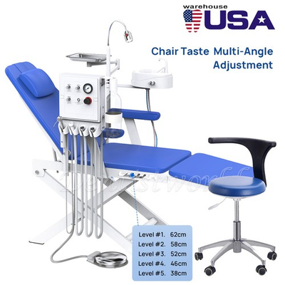 #ad Dental Portable Folding Chair Air Turbine Unit LED Light Mobile Dentist Chair $551.74