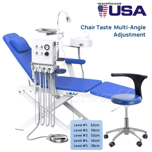Dental Portable Folding Chair Air Turbine Unit LED Light  /Mobile Dentist Chair