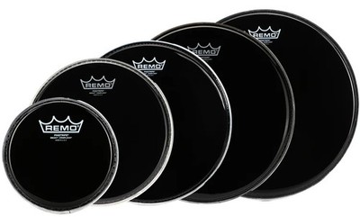 Remo Pinstripe Ebony Crimplock Tenor Drumheads - 6'', 10'', 12'', 13'', and 14''