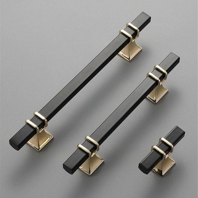 Simple Black&Gold Möbelgriffe Drawer Pull Kitchen Wardrobe Cabinet Hardware