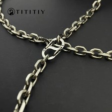 Pure Titanium Batch Angle Chain Necklace 7mm Wide Light Anti Allergic Fashion