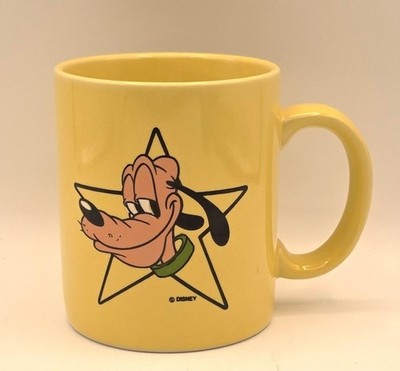 Disney MGM Studios Theme Park Pluto Ceramic Bright Yellow Coffee Mug Cup