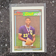 Topps 1992 Cliff Floyd Montreal Expos #186 Gold Winner Rookie Baseball Card. rookie card picture