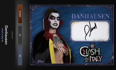 Danhausen - Blue Marble Signature Iconic - Topps Slam WWE Clash In Italy 26