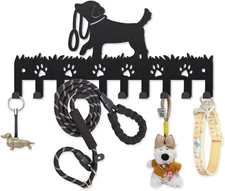 Metal Dog Coat Hooks Wall Mount Dog Leash Coat Rack 9.8×4.7inch 10 Hooks Decorat