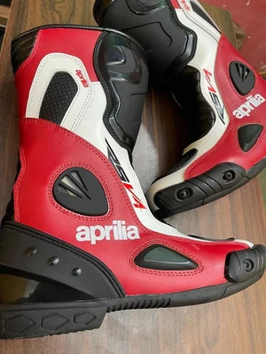 RSV4 Aprilia Herren Leder CE Motorrad Motorrad Rennsport Schuhe Stiefel-42-44-45 - Bild 1 von 4
