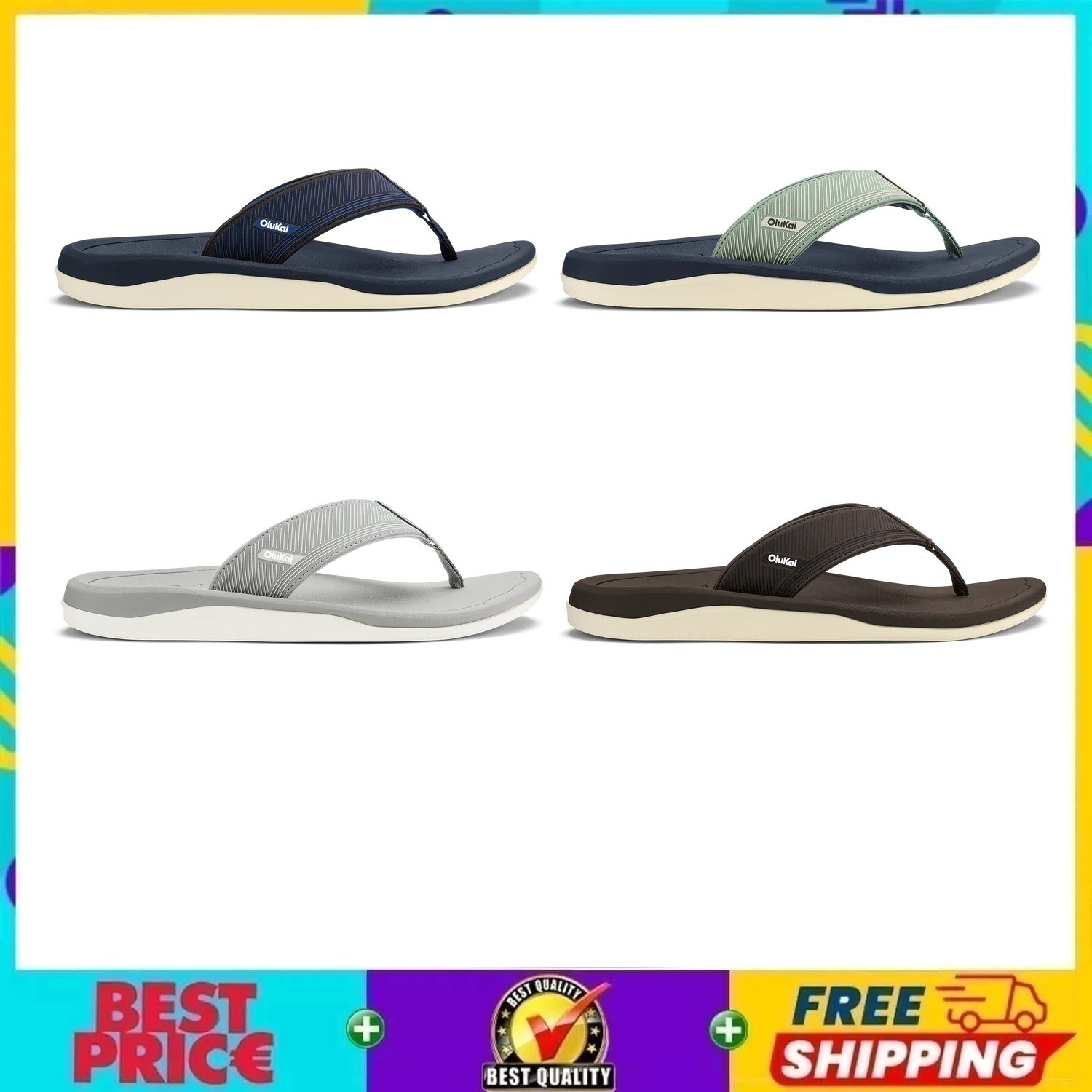 🔥 Sale! Men’s Olukai 'Ahi Kai Beach Sandals - 4 Color - Free Shipping - New⚡