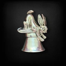 Marie Jennifer MJ Signed Rabbit in Hat Brooch/Pendant Vintage