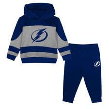 Toddler Blue/Heather Gray Tampa Bay Lightning Puck Hero Fleece Hoodie and
