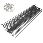 36Pcs 14G Bicycle Spokes 194mm J Bend 2mm Bike Spoke with Brass Nipple, Black