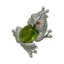 Cartier Frog Brooch White Gold 750 Peridot Multi-Stone Diamond Jewelry Used