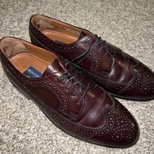 Bostonian Classics Dress Shoes Burgandy Leather Wingtip Oxford Mens Size 8 D 