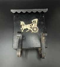 Standard Vertical Wall Mount Black Horse Carriage Emblem