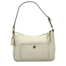 Coach Chelsea White Pebbled Leather Hobo Shoulder Bag F10890