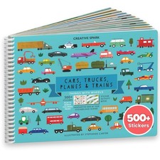 Sticker Book for Kids 2-4, 500 Kids Stickers, Cars, Trucks, Planes  Trains ...