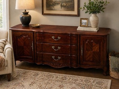 Bernhardt Vintage Mahogany French Provincial Sideboard Buffet