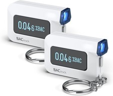 Keychain Breath Alcohol Tester 2 Pack Professional Accuracy Phone Sync Device