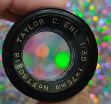 Taylor C. ENL. Optical f/3.5 Enlarger Lens 75MM No. FT80218 - tested and working