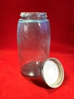 GREAT CIVIL WAR ERA PATENT 1858 BLUE GLASS MASON JAR / HERO GLASS WORKS