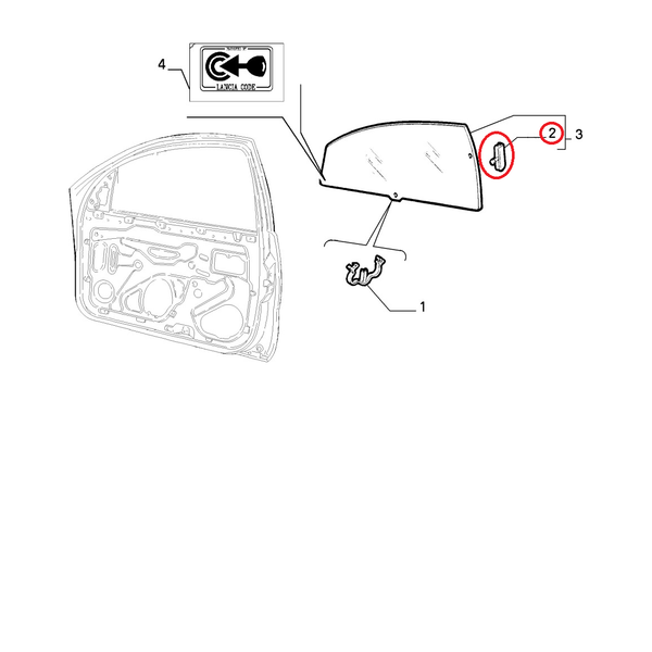 Originales Glas SeitenschiebetüR Vorne Lancia Delta OE 46407838-image