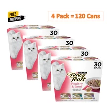 120 Cans,Fancy Feast Grilled Poultry & Beef Feast Variety Pack Canned,3 oz Case
