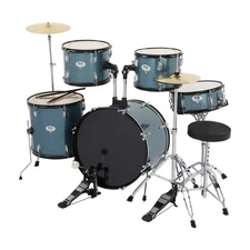 5-Piece Adult 22 Inch Drum Set, Beginner Percussion Kit with Stool and Stands