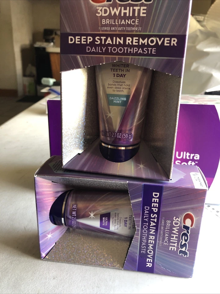 Lot Of 2 crest 3d white Brilliance Deep Stain Remover Daily Toothpaste Exp  2027 - Image 3 of 3