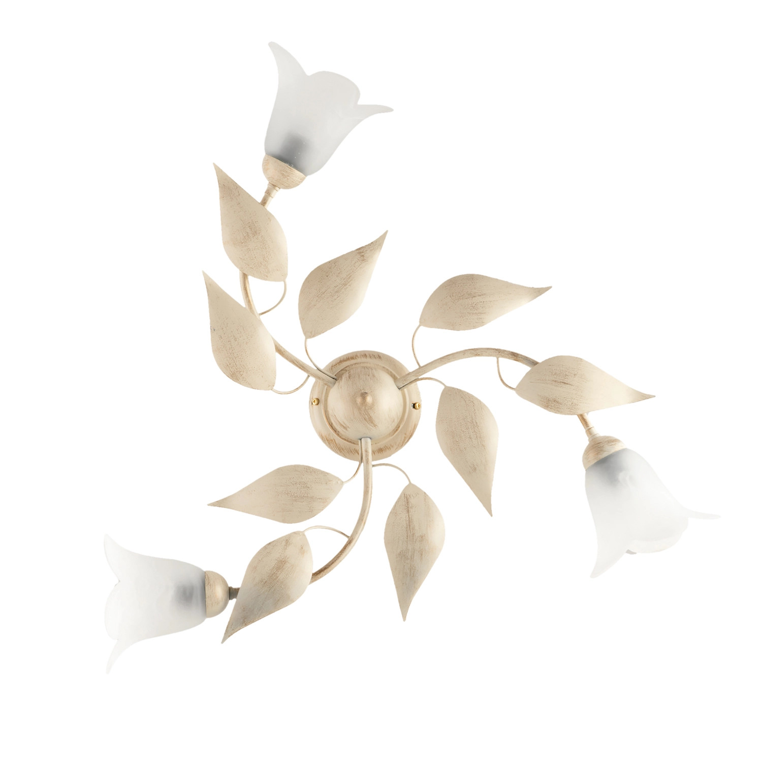 Illuminazione Classica Olga BeLight | 3 Luci Ferro Battuto Oro Avorio